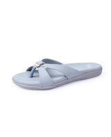 LADIES FLAT GRAY CHAPPAL 66661