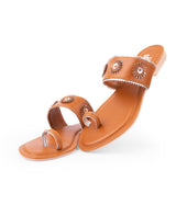 Ladies Flat Brown Chappal 66665