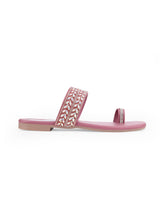 ladies flat fancy peach color chappals 66671