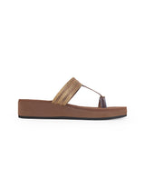 ladies comfort heel brown chappals 69685