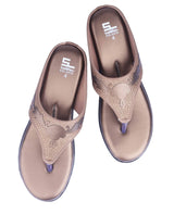 ladies heel brown chappals 08606