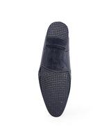 Men's leather black shoes 00889