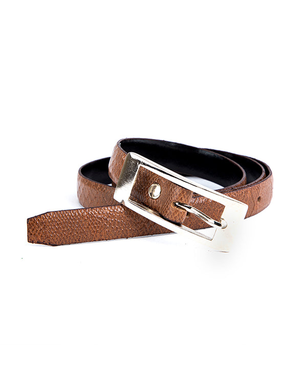 01018 Women Leather Belt Brown