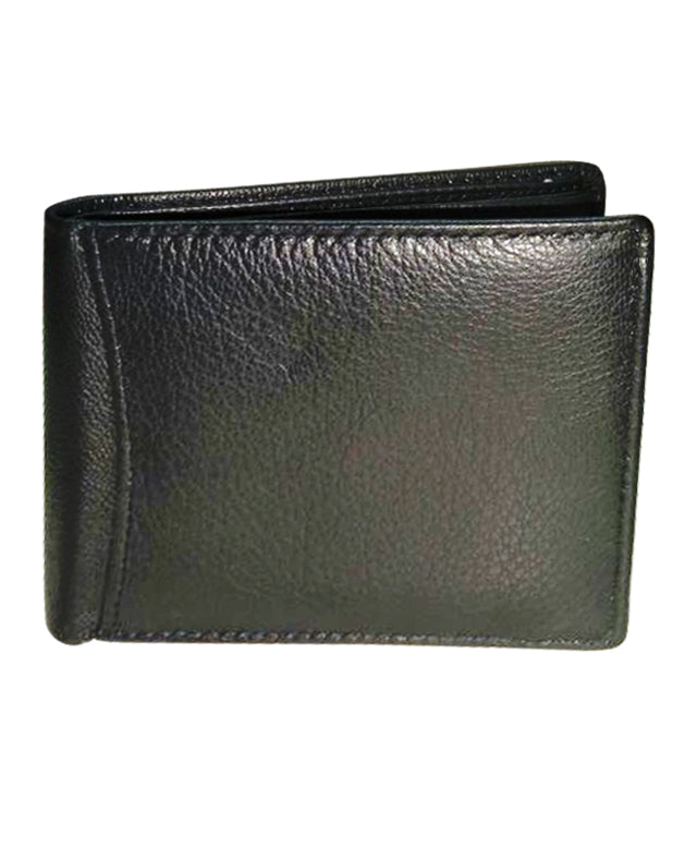 01822 Men Leather Wallet(Black)