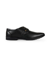 Men's leather black shoes 02084