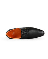 Men's leather black shoes 02084