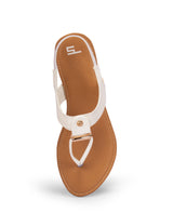 ladies flat white sandals 05568