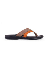Men's Leather brown chappals 06392