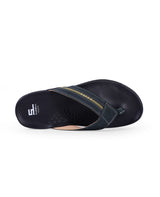 Men's Leather black chappal's 06394