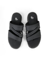 Men's black chappals 06612