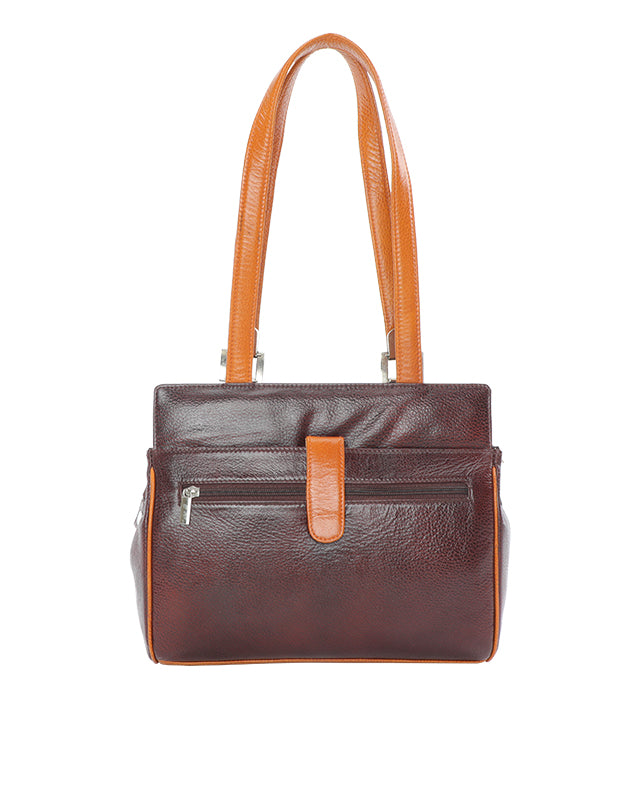 Ladies Leather Hand Bag (BROWN)07336