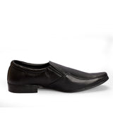 Men's leather black shoes 09440