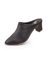 Ladies dark brown mules 09850