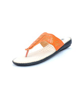 Women leather comfort orange chappal 100827