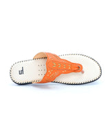 Women leather comfort orange chappal 100827