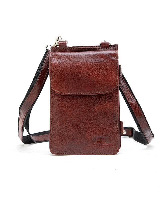 101701 Leather Passport Bag (BROWN)