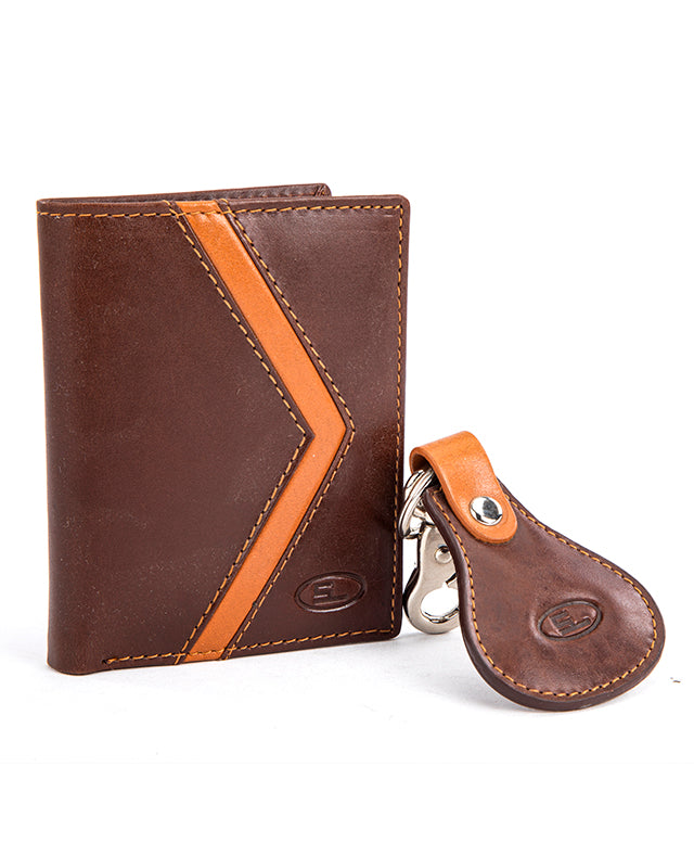 102393 GENTS WALLET WITH KEY RING (COMBO) Brown