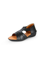 Ladies heel black sandals 10575