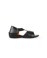 Ladies heel black sandals 10575