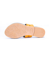 Ladies flat yellow chappals 109504