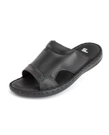 Men's Leather black chappals 117402