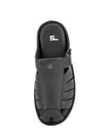 Men's Leather black chappals 117419