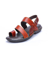 men's leather brown sandals 117431