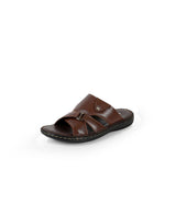 Men's Leather Comfort brown chappals 117443