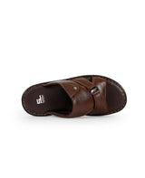 Men's Leather Comfort brown chappals 117443