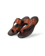 Men's Leather brown chappals 117444