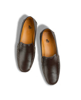 Men's leather loafer dark brown shoes 11927