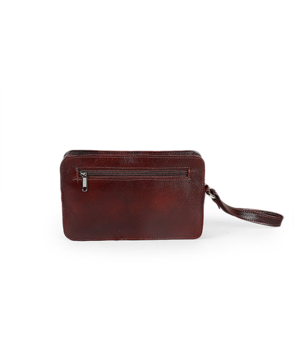 13414 Leather Money Carrying Bag (BROWN)