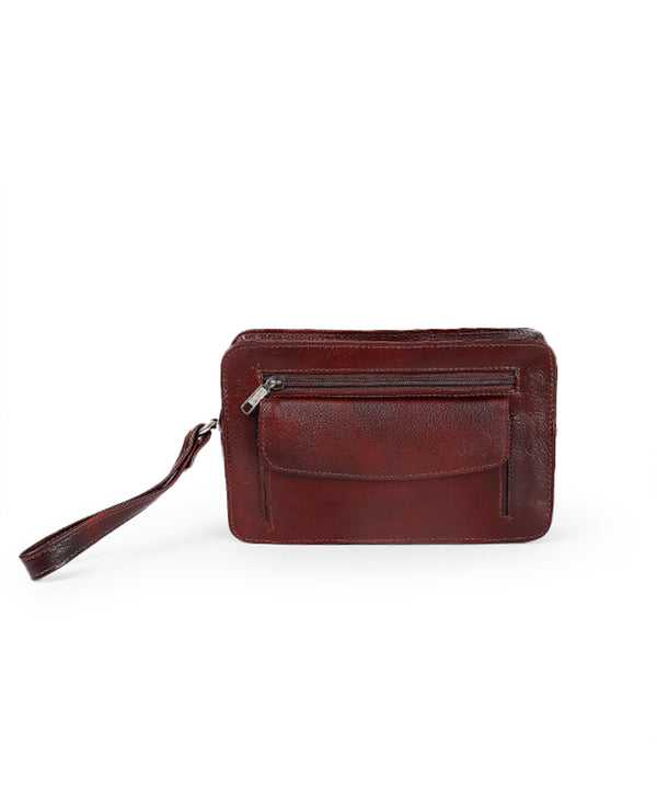 13414 Leather Money Carrying Bag (BROWN)