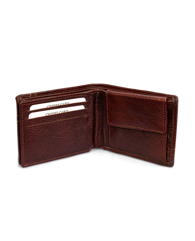Men Leather Wallet (Brown) 19060