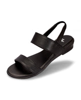 Ladies heel black sandals 19807