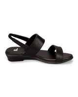 Ladies heel black sandals 19807