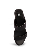 Ladies heel black sandals 19807