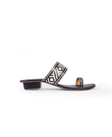 ladies heel black chappals 20546