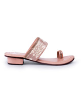 ladies heel peach color chappals 20548