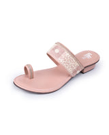 ladies heel peach color chappals 20548