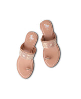 ladies heel peach color chappals 20548