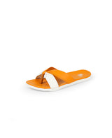 ladies flat orange color chappals  66620