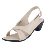 Ladies heel beige sandals 19850