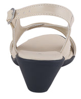 Ladies heel beige sandals 19850